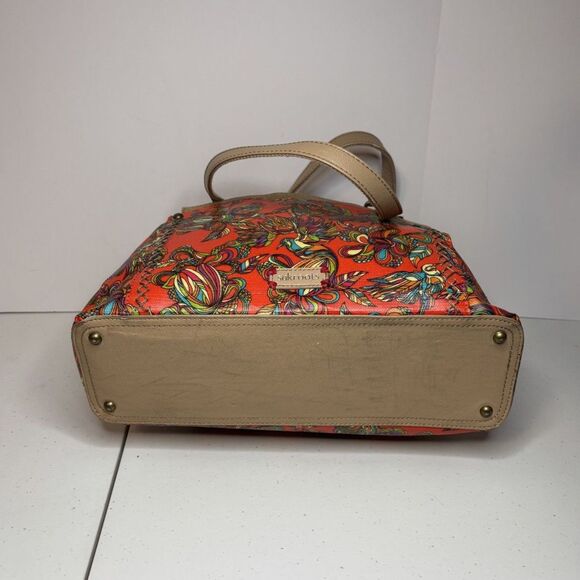 Sakroots Orange Bird Monogram Multicolor Satchel Shoulder Bag Womens Designer - Picture 10 of 12